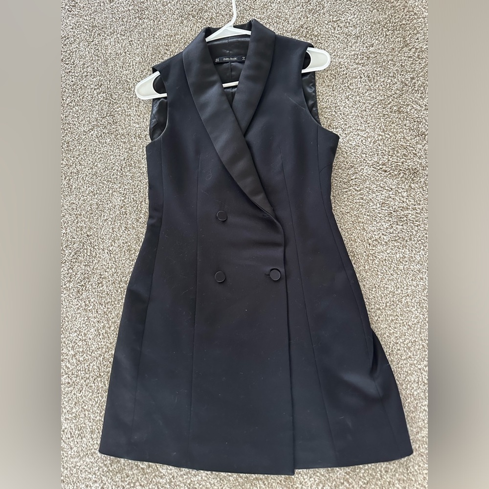 Zara basic double breasted tuxedo dress size M